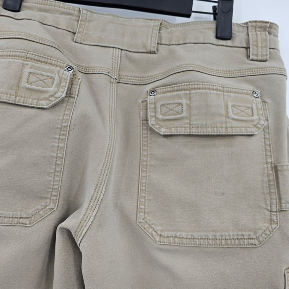 Duluth Trading Flex Fire Hose Cargo Pants Khaki 34x34 Thrashed Fleece Lined - Picture 9 of 16